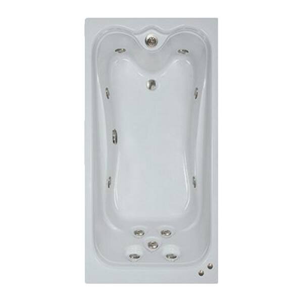 66 in. Rectangular Drop-in Whirlpool Bathtub in White 66 in. Rectangular Drop-in Whirlpool Bathtub in White