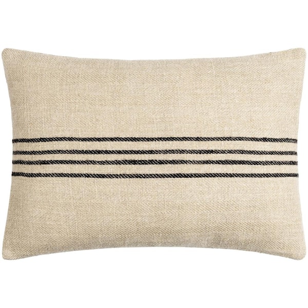 Livabliss Becki Owens Brett Lumbar Light Brown/Black Striped Polyester 13 in. L x 20 in. W Throw Pillow