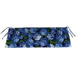 36 in. L x 16 in. W x 3 in. T Outdoor Bench Cushion in Hydrangea Midnight