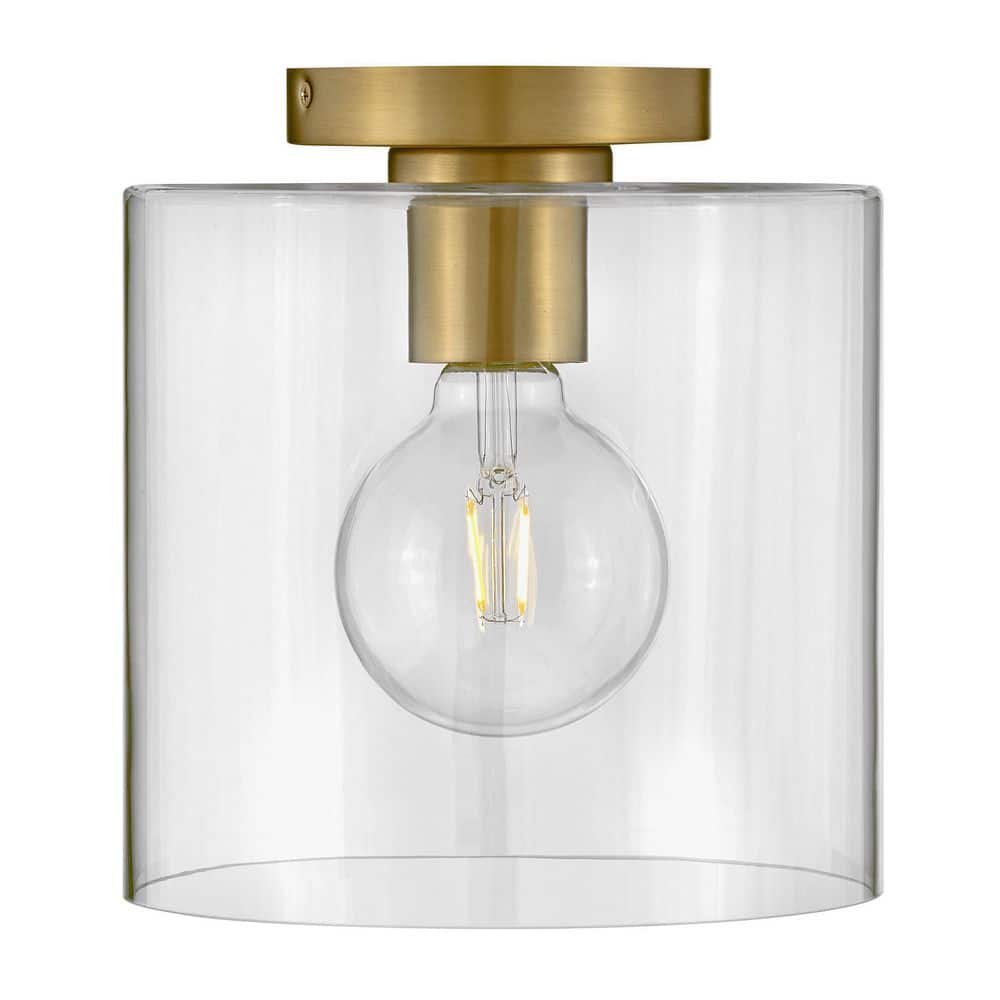 Pippa Clear Glass Brass 1-Light Flush Mount