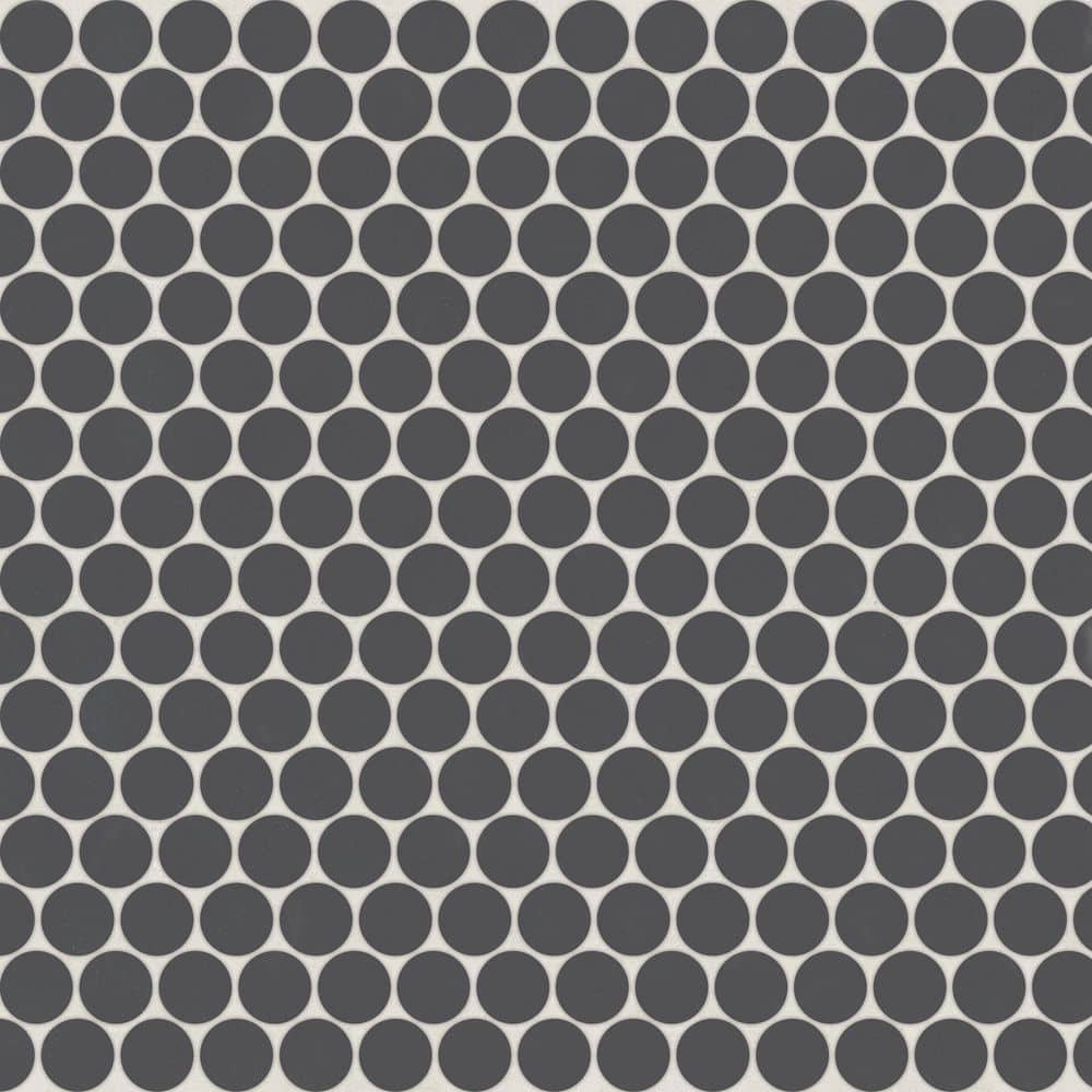 Marin 3/4 in. Penny Round Matte Porcelain Mosaic in Black Sea (9.87 sq. ft. /Case) price history on PriceWatchPro