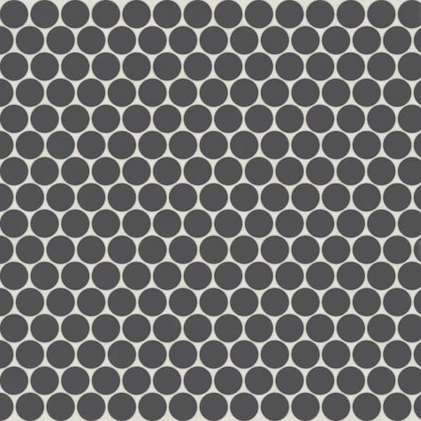 Marin 3/4 in. Penny Round Matte Porcelain Mosaic in Black Sea (9.87 sq. ft. /Case)