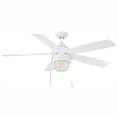 Seaport 52 in. LED Indoor/Outdoor White Ceiling Fan