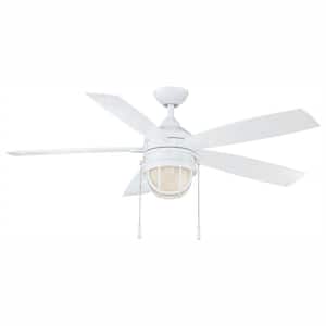Seaport 52 in. LED Indoor/Outdoor White Ceiling Fan