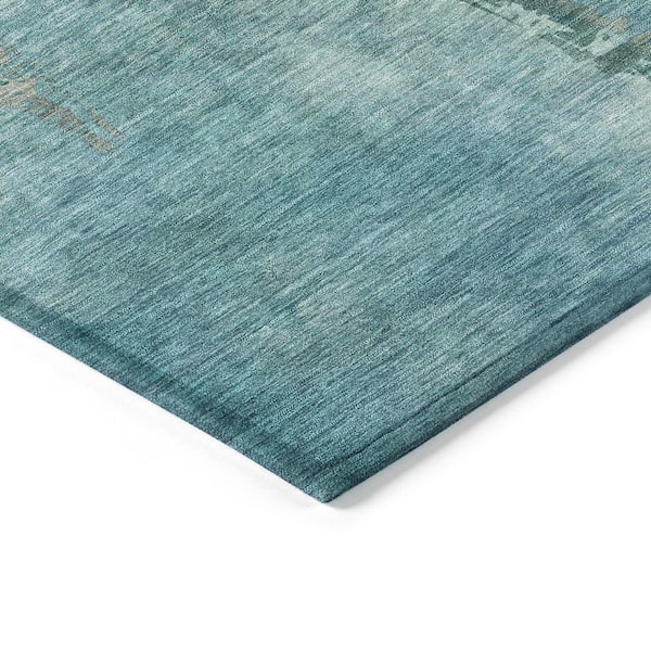 Chantille Machine Washable Indoor/Outdoor Abstract ACN2222 Seafoam 9 ft. x 12 ft. Area Rug