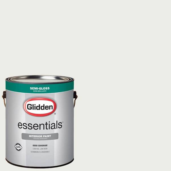 Glidden Essentials 1 gal. #HDGG48U Granny Smith White Semi-Gloss Interior Paint