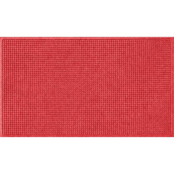 Bungalow Flooring Solid Red 36 in. x 120 in. Squares Polypropylene Door Mat