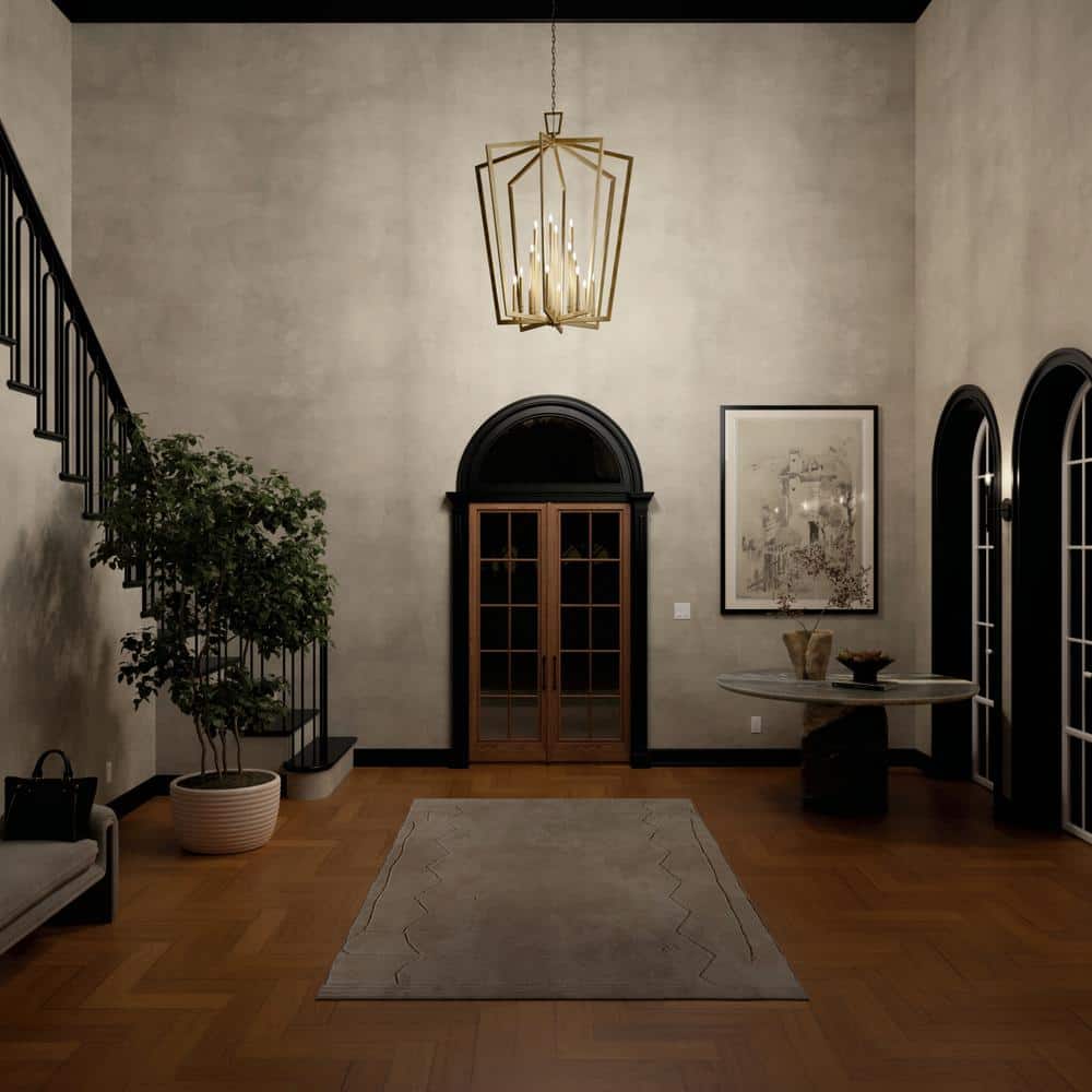 Abbotswell Natural Brass 16-Light Geometric Foyer Pendant