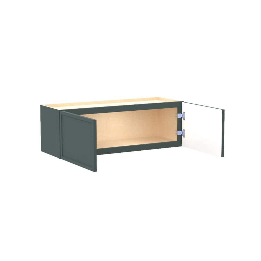 Franklin 33 in. W x 12 in. D x 12 in. H Assembled Plywood Wall Bridge Kitchen Cabinet in Verdant Green with Soft Close
