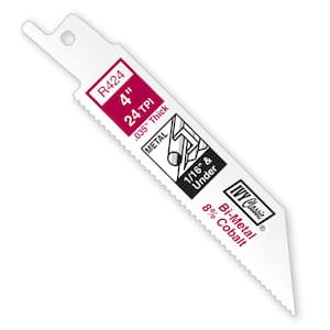 4 in. 24 TPI Bi-Metal Reciprocating Saw Blade Cuts Metal (50-Pack)