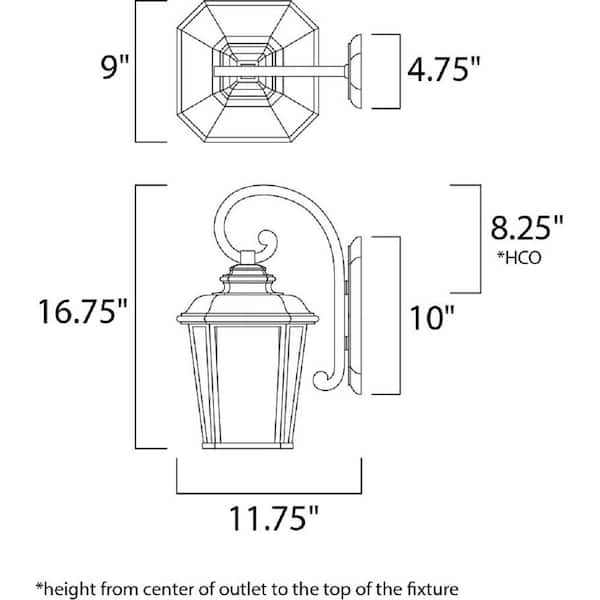 Radcliffe 9 in. W 1-Light Black Oxide Outdoor Wall Lantern Sconce