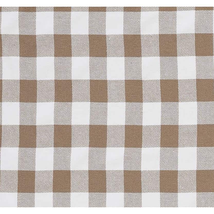 Annie 40x40 Brown and White Cotton Buffalo Check Table Topper