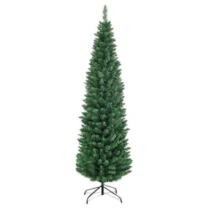 5 ft. Green Unlit Slender Fir Artificial Christmas Tree with Metal Stand