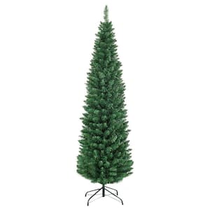 6 ft. Green Unlit Slender Fir Artificial Christmas Tree with Metal Stand