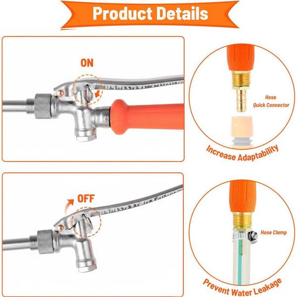 elfbar nachfüll pod läuft aus Cordless Adjustable Nozzle Metal Sprayer Wand with Brass Fittings and  Rubber Grip for Garden Weed Car Wash, 2 Pack OF129PH033