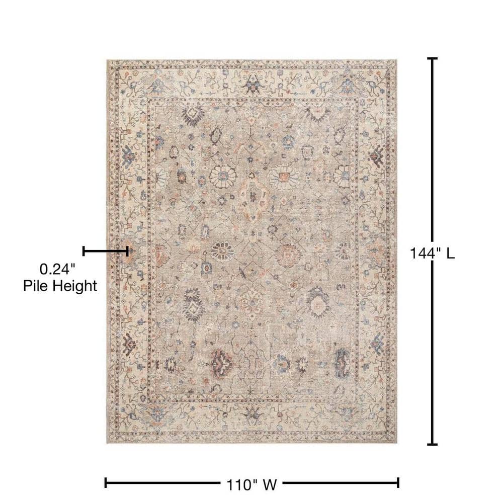 Gray Rectangular Synthetic Medium Pile Area Rug 9'2" x 12'