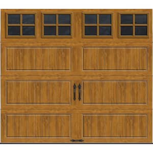 Gallery Steel 9 ft. x 7 ft. 18.4 R-Value Insulated Medium Finish Garage Door with Insulated Windows