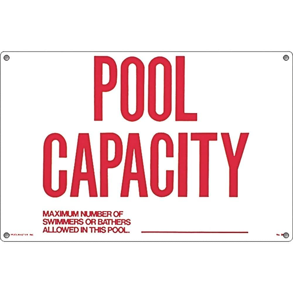 Poolmaster Residential or Commercial Swimming Pool Signs, Pool Capacity