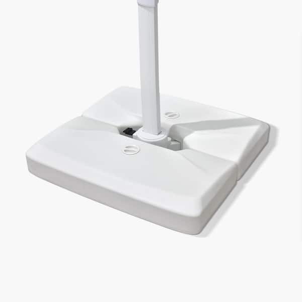 PURPLE LEAF Square 3D Surface Fashionable Sand/Water Filled Patio Umbrella Base in White