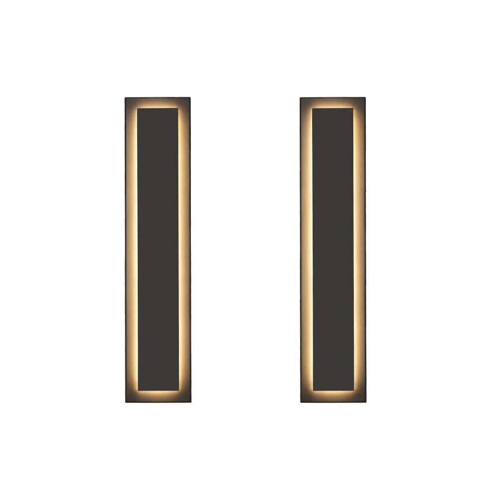 2-Pack 23.6 in Black All-Weather Outdoor Wall Light, Anti-Rust Built-in LED Outdoor Wall Sconce, Energy Saving price history on PriceWatchPro
