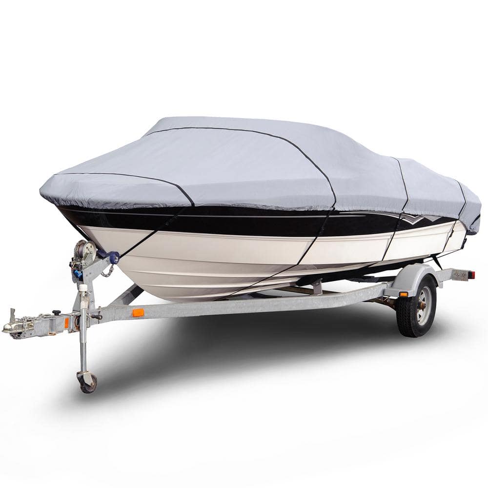 Budge 1200 Denier V-Hull Boat Cover, Waterproof Outdoor Protection, Multiple Sizes, Size: 3, Gray