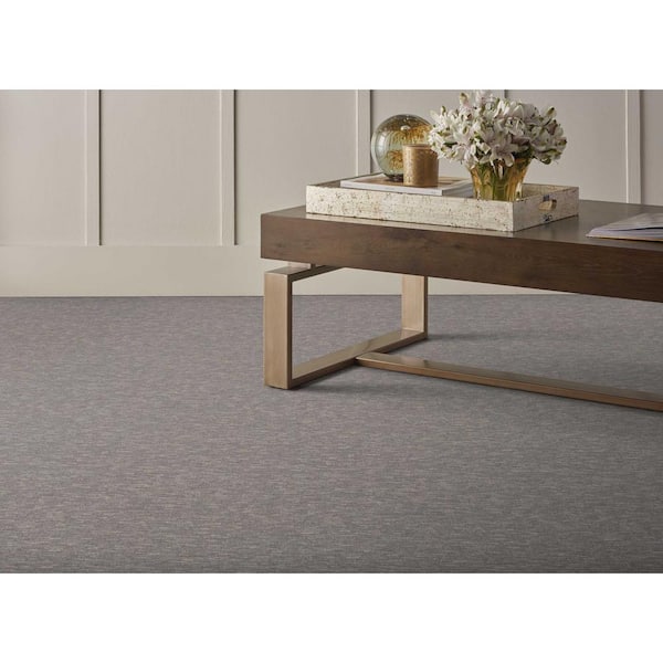 6 in. x 6 in. Texture Carpet Sample - Perfect Breeze - Color Cobblestone