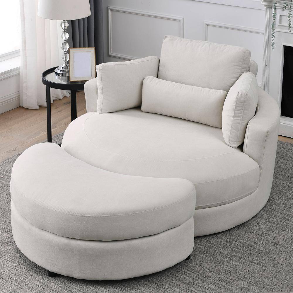 Reviews For Magic Home 51 In Swivel Accent Barrel Sofa Linen Fabric 