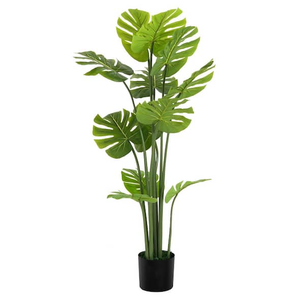 Boden 4.75 ft. Indoor Green Artificial Monstera Deliciosa Plant Tree With Black Plastic Pot