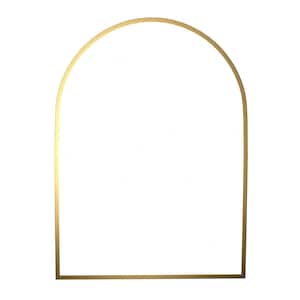 30 in. W x 40 in. H Arched Mirror for Bathroom Entryway Wall Decor Metal Frame Wall Mounted Mirror in Gold, (Set of 2)