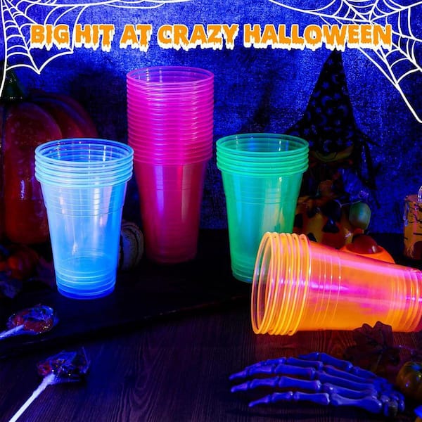 Lynzavix 3.8 in Neon Multi-Color Disposable Plastic Cups, 100/Case