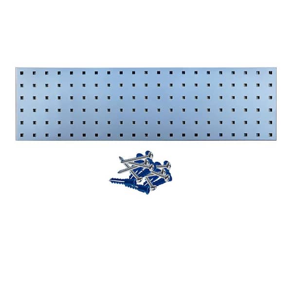 Triton Products (1) 31.5 in. W x 9 in. H Silver Epoxy, 18-Gauge Steel Square Hole Pegboard Strip