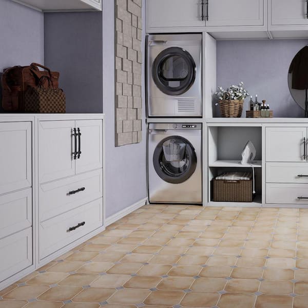 Laverton Octagon Beige with Taco Gris 8 in. x 8 in. Porcelain Floor and Wall Tile (11.25 sq. ft. /Case)