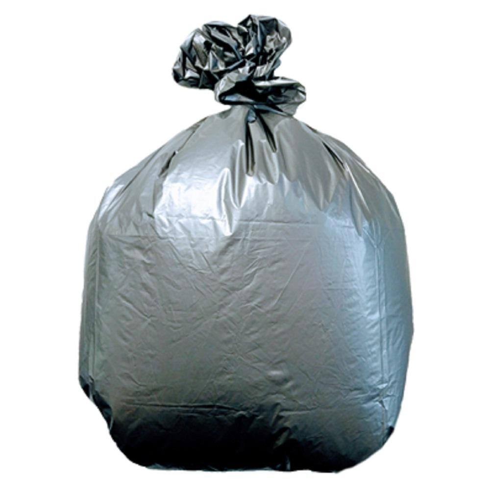 Silver case of 100 bags Plasticplace 33 Gallon Low Density Trash Bags 