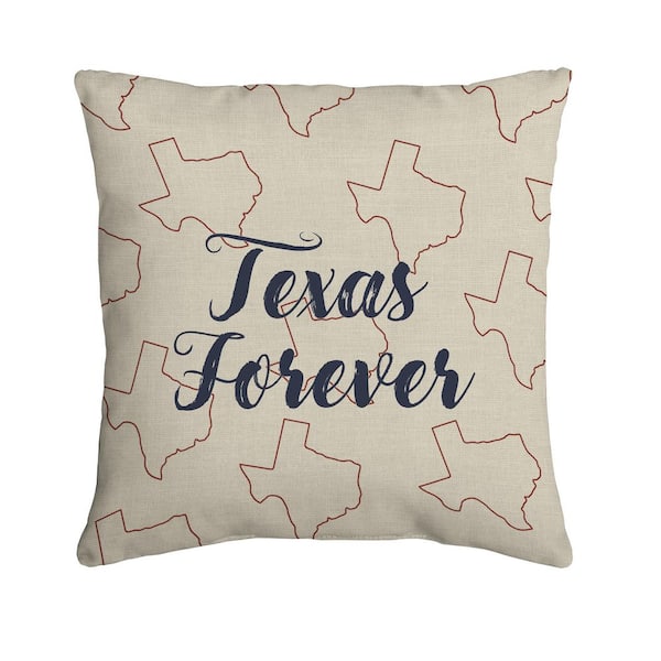 PRIVATE BRAND UNBRANDED 16 in. Texas Forever Square Outdoor Throw Pillow