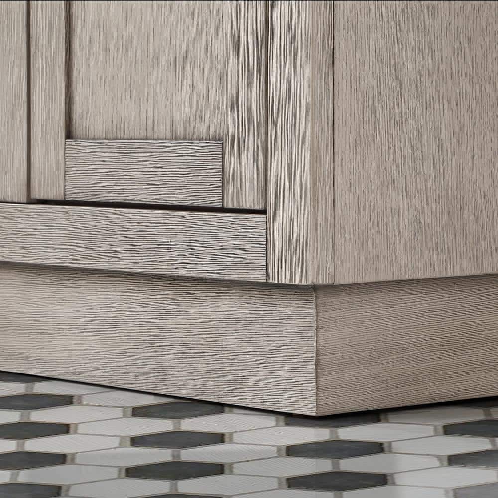 Gray Double Freestanding Bathroom Vanity with Marble Top