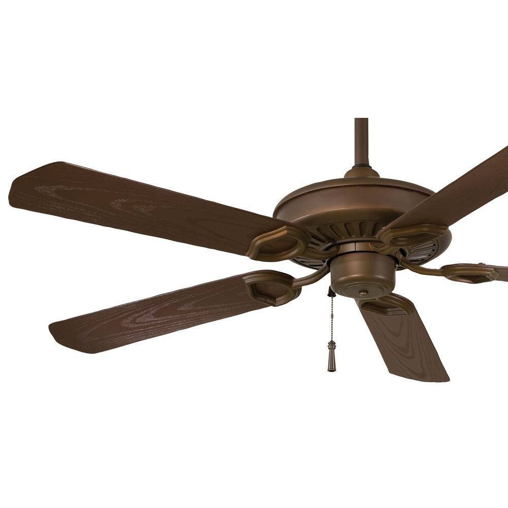 54" Oil Rubbed Bronze and Dark Maple 5-Blade Ceiling Fan with Pull Chain