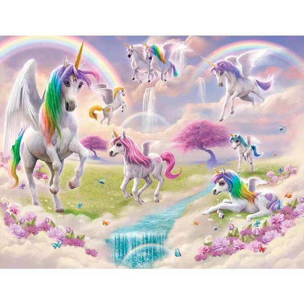 Walltastic Multi Color Magical Unicorn Wall Mural Wt46245 The Home Depot