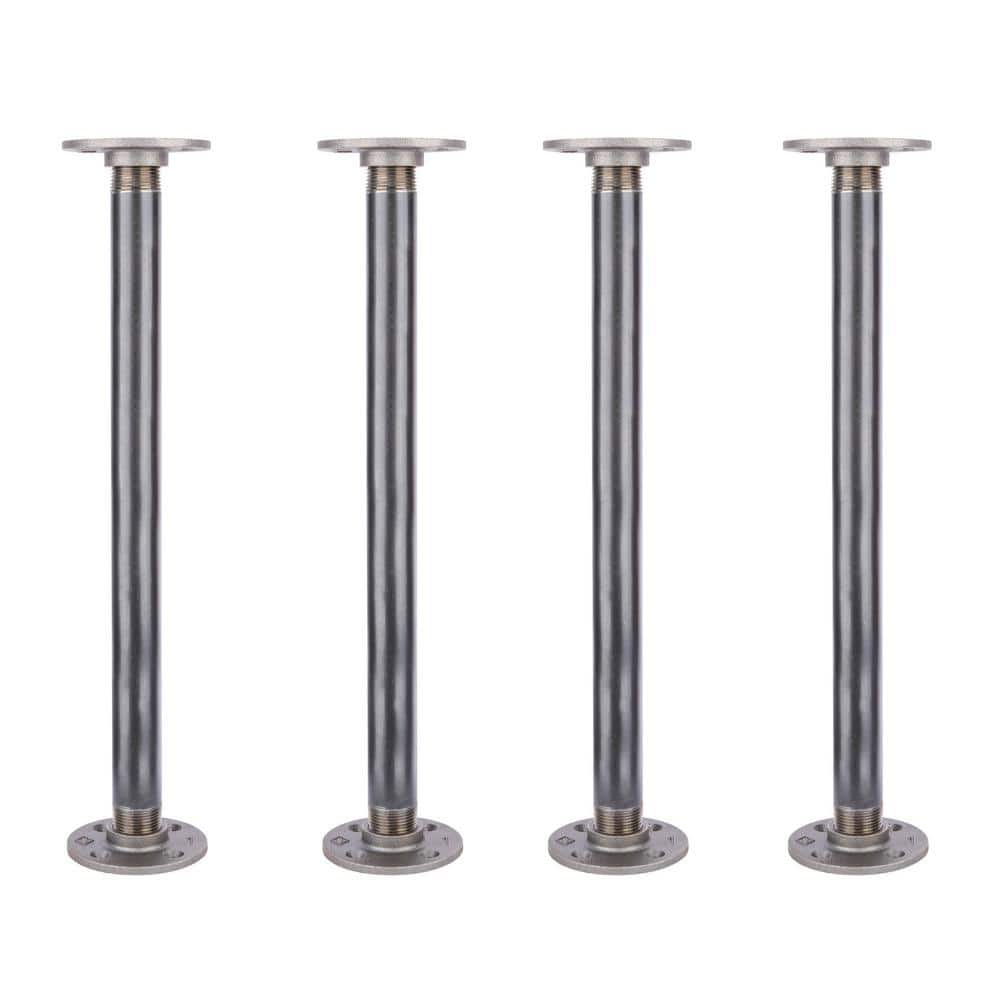 PIPE DECOR 1 in. x 2 ft. L Black Steel Pipe and Flange Table Leg Kit (Set  of 4) 365 PD1X24F-LEG - The Home Depot