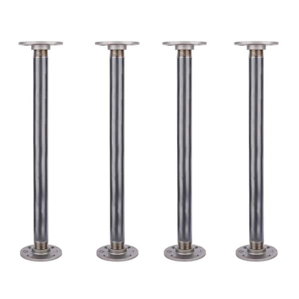 PIPE DECOR 1 in. x 1.5 ft. L Black Steel Pipe Flange Table Leg Kit (Set of 4)