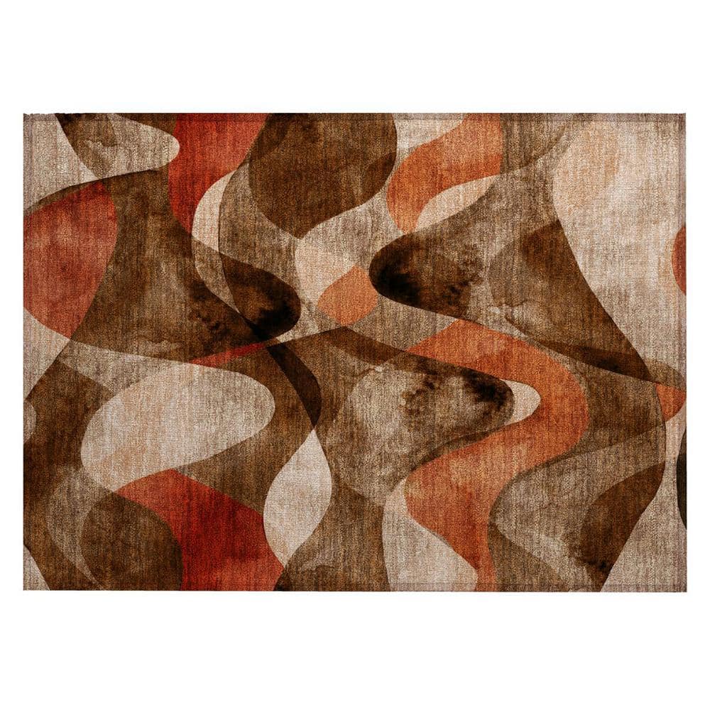 Chocolate 2 ft. x 3 ft. Woven Abstract Polyester Rectangle Indoor/Outdoor Area Rug price history on PriceWatchPro