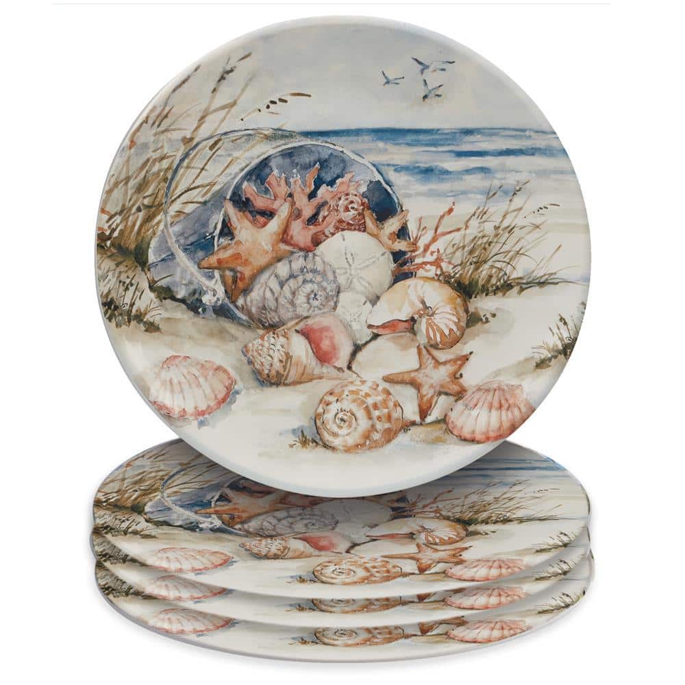 Colorful Ceramic Coastal Landscape 16-Piece Dinnerware Set