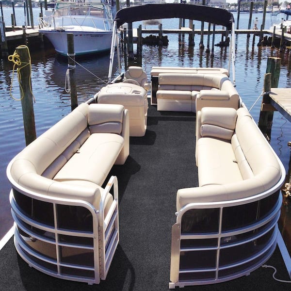 Seafront Gunnel Gray 6 ft. SD Polyester Texture Indoor/Outdoor Cut to Order Boat Carpet