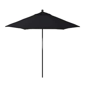 9 ft. Black Fiberglass Market Patio Umbrella with Manual Push Lift in Black Pacifica Premium