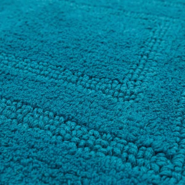 Mohawk Home Regency Bath 27-in x 45-in Teal Cotton Bath Mat in the Bathroom  Rugs & Mats department at