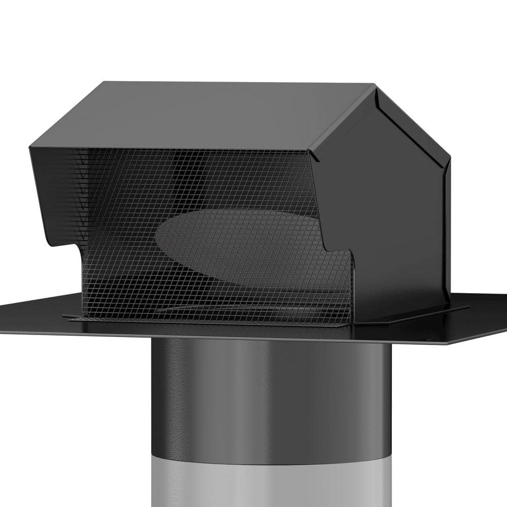 6 in. Black Galvanized Steel Roof Vents, Roof Exhaust Vent for Ventilation 