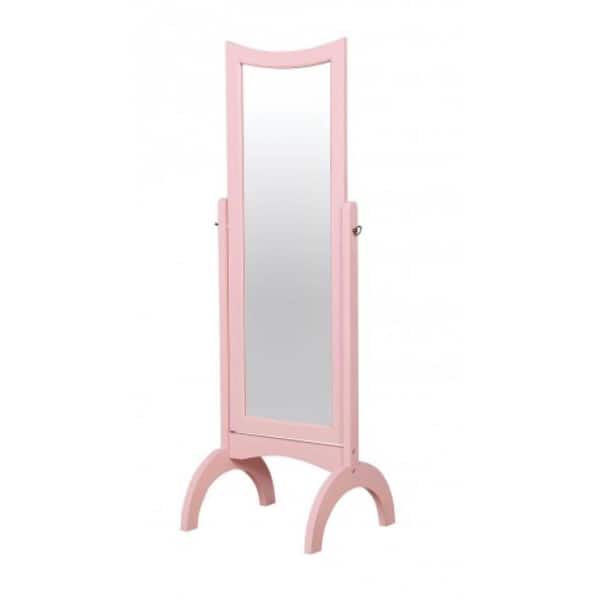 William's Home Furnishing Large Pink Wood Tilting Classic Mirror (59.25 in. H X 19.25 in. W)