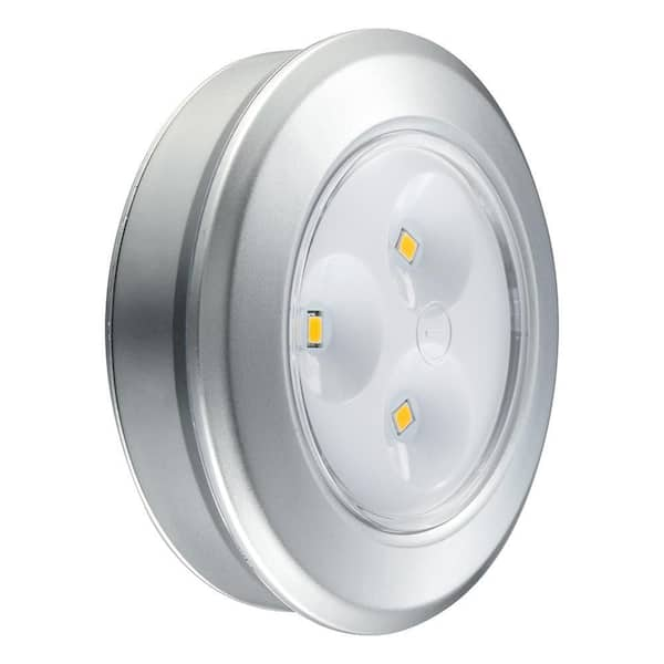 PRIVATE BRAND UNBRANDED 3 in. Round White LED Battery Operated