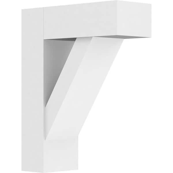 Ekena Millwork Standard Traditional 5 in. W x 18 in. H x 14 in. D Signature Urethane Polyurethane Bracket With Block Ends