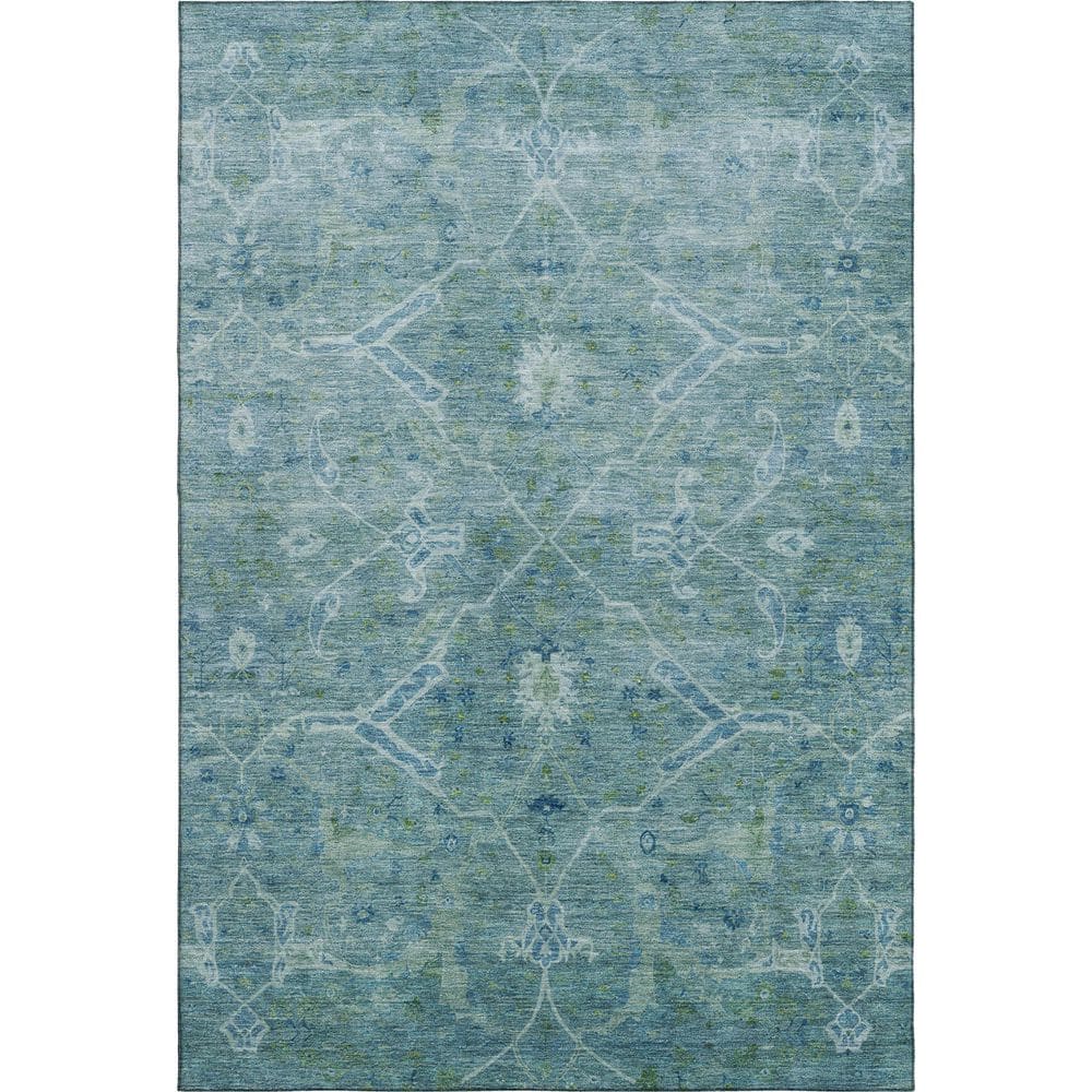 Mayfield Premium Machine Washable Abstract AMF2298 Turquoise 10 ft. x 14 ft. Area Rug price history on PriceWatchPro