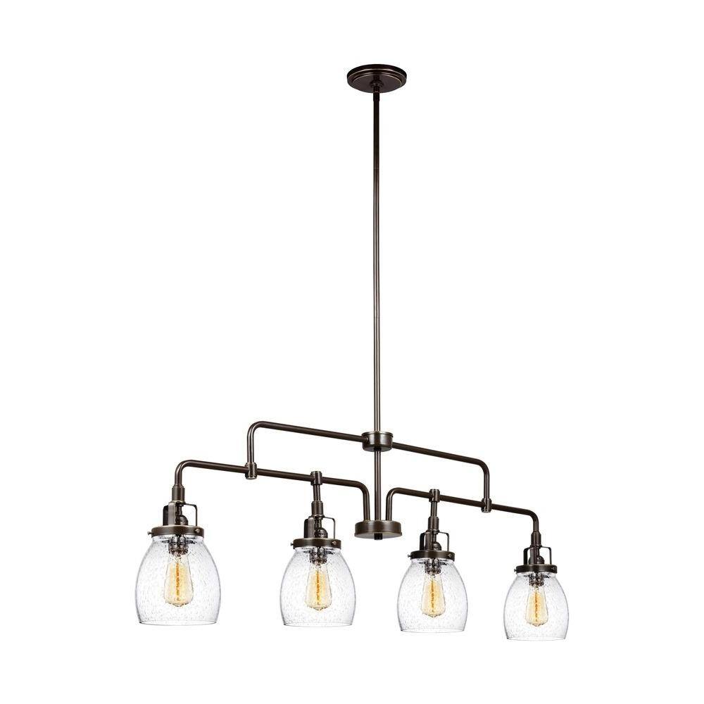 Generation Lighting Belton 4-Light Heirloom Bronze Transitional Industrial Hanging Kitchen Island Chandelier Light Fixture 6614504-782 Sansujyuku sansujyuku.com